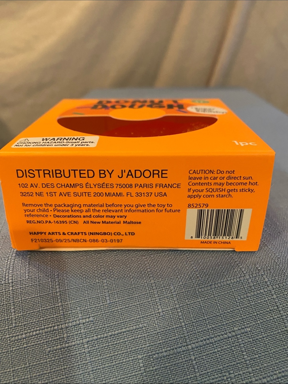 J’adore Donut Dough Sugar Squishy Squeezy Sensory Fidget Orange - Picture 5 of 5